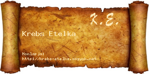 Krebs Etelka névjegykártya